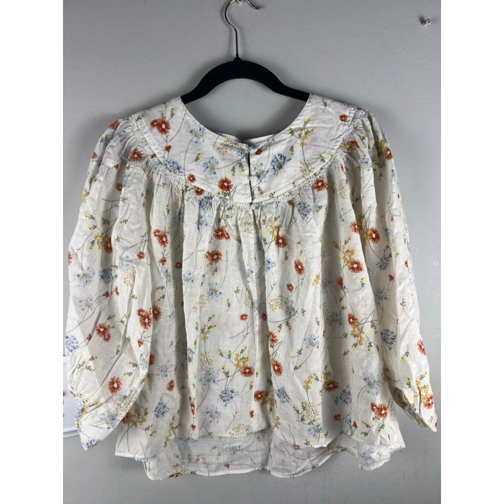 Women's ana a new approach White Floral Blouse S boho cottagecore